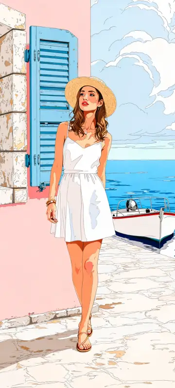 Hintergrundbild „Mediterranean Promenade“ · Stil Tinte & Salz