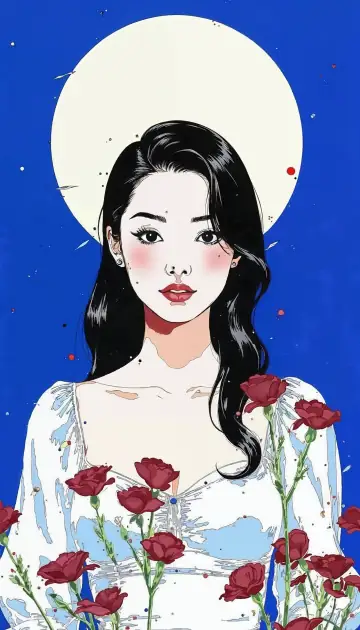 Hintergrundbild „Lunar Rose Night“ · Stil Tinte & Salz