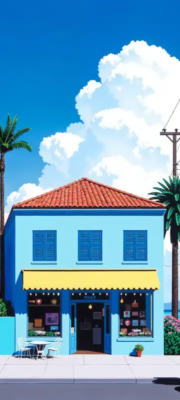Hintergrundbild „Blue Rendezvous“ · Stil Pastell-Postkarte