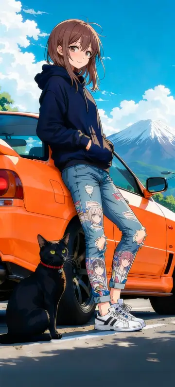 Hintergrundbild „I Meow You“ · Stil Anime-Tage