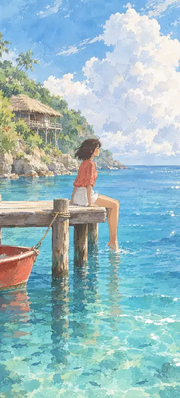 Fondo de pantalla «Nowhere else to be» · estilo Watercolor Coast