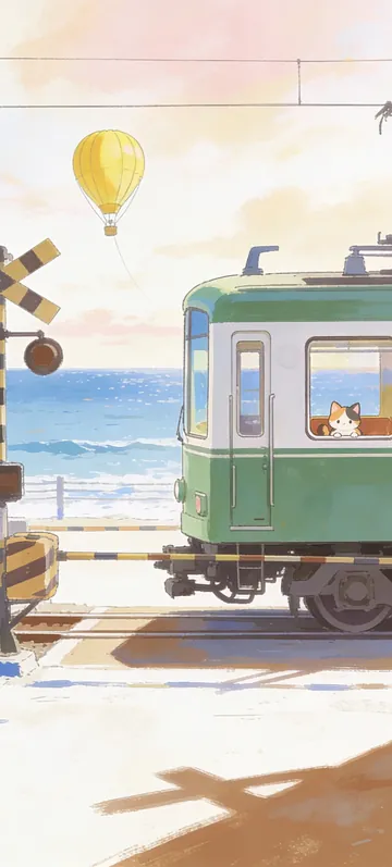 Fondo de pantalla «Next stop, the sea» · estilo Paper Lanterns