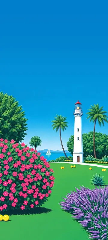 Fondo de pantalla «Bougainvillea Point» · estilo Pastel Postcard