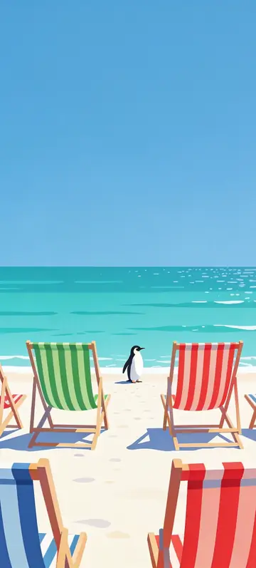 Fondo de pantalla «Lost Penguin» · estilo Pastel Postcard