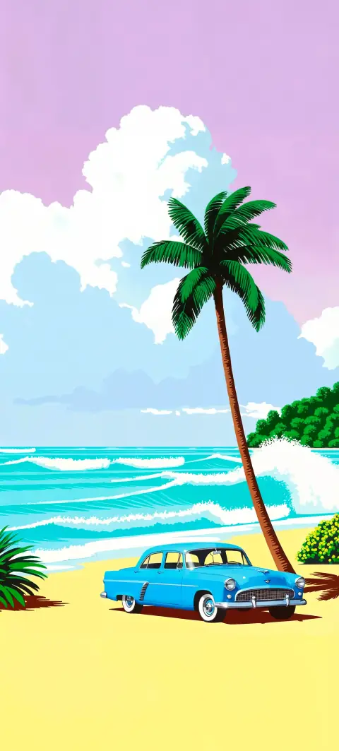 “Afterhours Coupé” wallpaper · Pastel Postcard style
