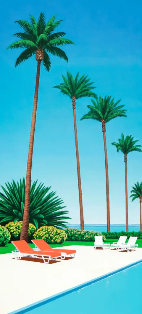 “Desert Lounge” wallpaper · Pastel Postcard style