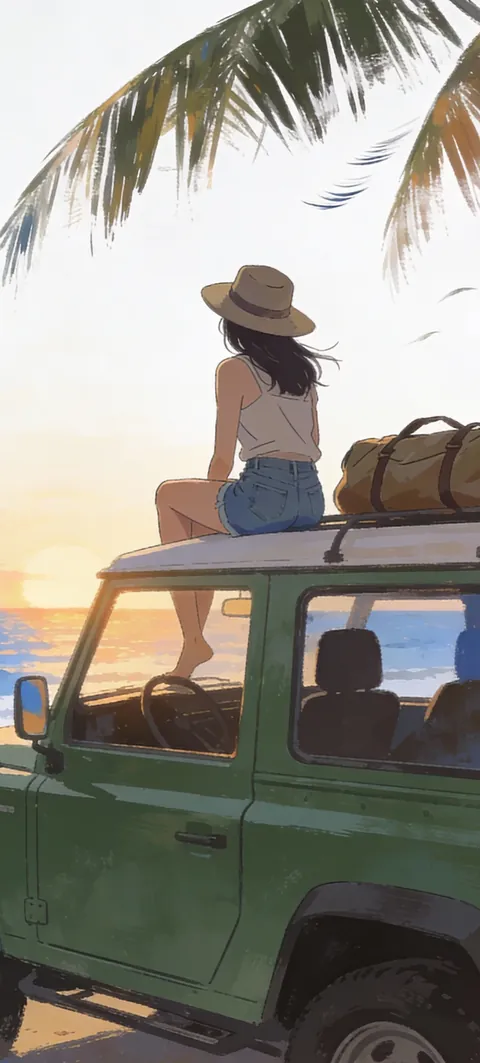 “Just one more sunset” wallpaper · Paper Lanterns style