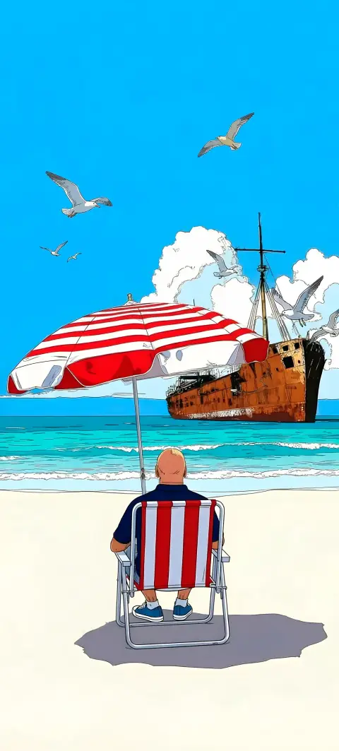 “Shipwreck Gaze” wallpaper · Ink & Salt style