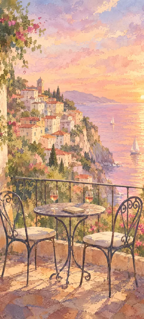 “Somebody was just here” wallpaper · Watercolor Coast style