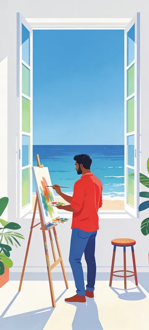 Fondo de pantalla «Studio by the Sea» · estilo Smart Vector