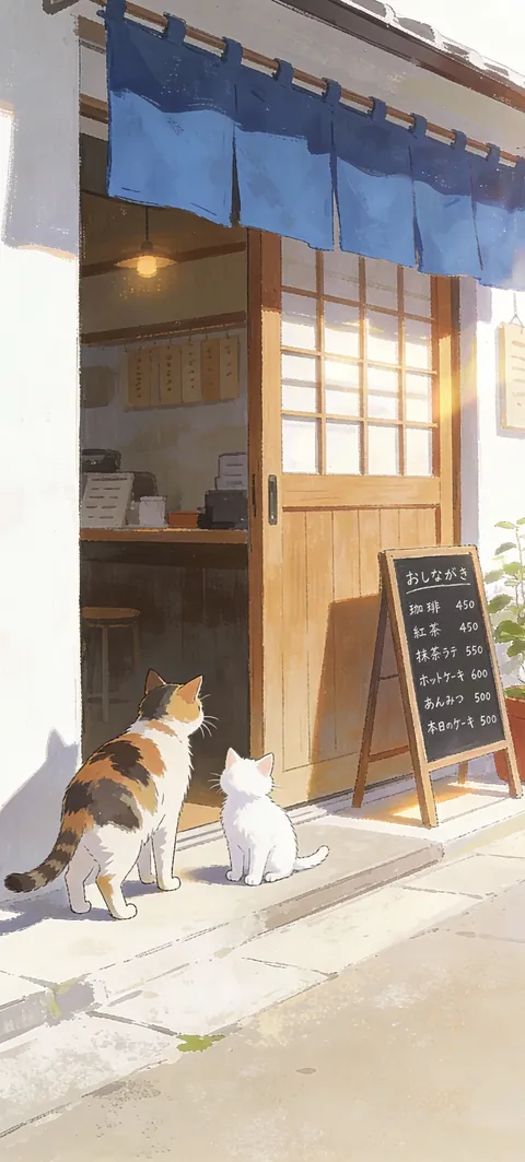 “Waiting for the owner” wallpaper · Paper Lanterns style