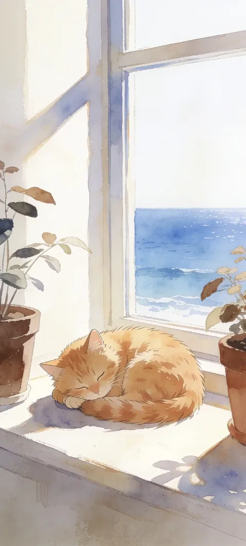 “Window Nap” wallpaper · Paper Lanterns style